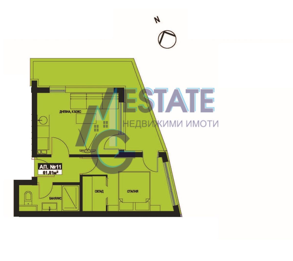 Двустаен апартамент в Поморие - 62 кв.м за 1197 €/кв.м - Снимка #1