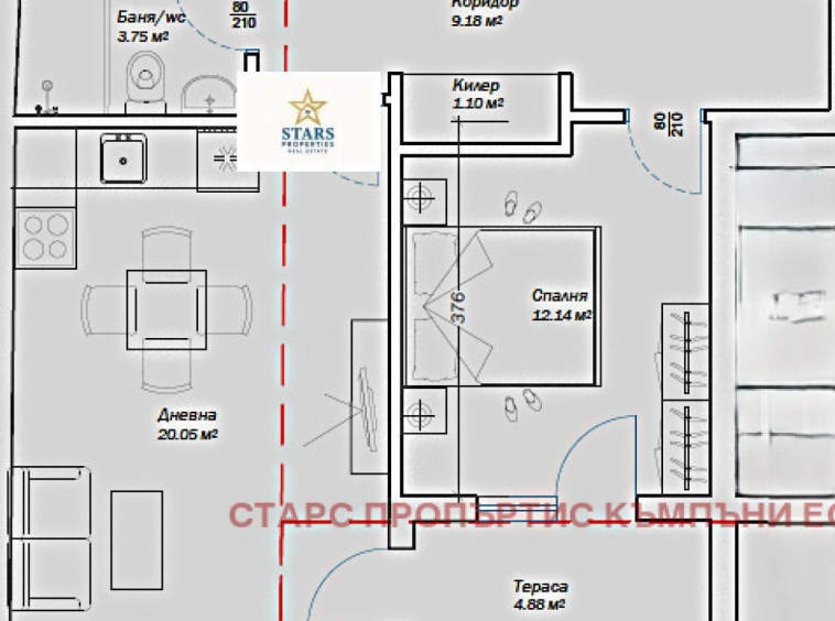 Двустаен апартамент в Варна, Погреби - 67 кв.м за 678 €/кв.м - Снимка #1