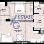 Двустаен апартамент в Бургас, Изгрев - 66 кв.м за 1440 €/кв.м - Снимка #1