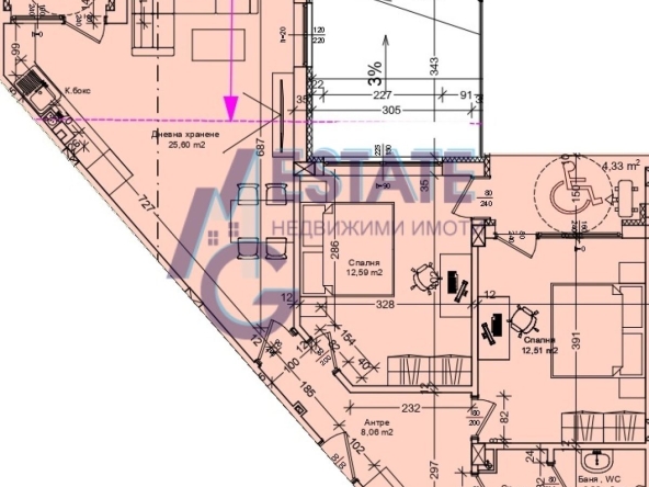 Тристаен апартамент в Бургас, Зорница - 114 кв.м за 1936 €/кв.м - Снимка #1