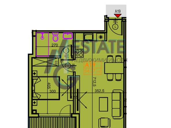 Двустаен апартамент в Царево - 61 кв.м за 1204 €/кв.м - Снимка #1