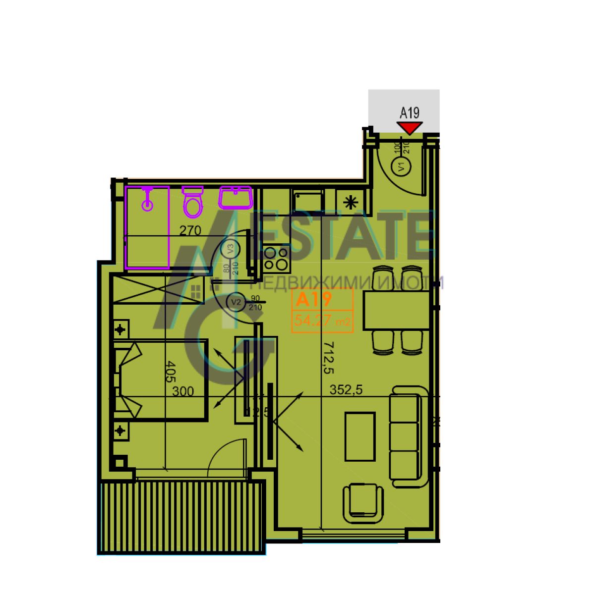 Двустаен апартамент в Царево - 61 кв.м за 1204 €/кв.м - Снимка #1