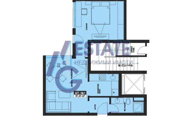 Двустаен апартамент в Поморие - 61 кв.м за 1207 €/кв.м - Снимка #1