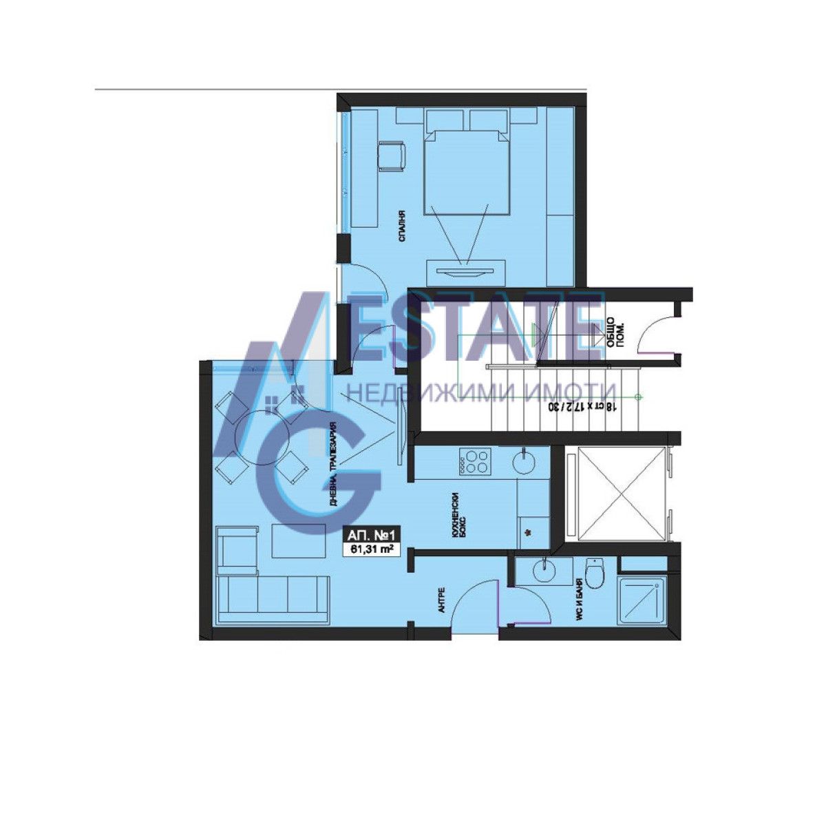 Двустаен апартамент в Поморие - 61 кв.м за 1207 €/кв.м - Снимка #1
