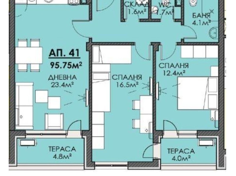 Тристаен апартамент в Бургас, Меден рудник - зона В - 96 кв.м за 978 €/кв.м - Снимка #1