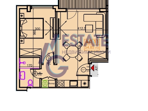 Двустаен апартамент в Царево - 60 кв.м за 1297 €/кв.м - Снимка #1