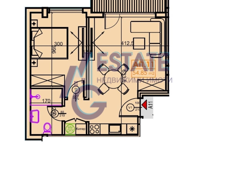 Двустаен апартамент в Царево - 60 кв.м за 1297 €/кв.м - Снимка #1