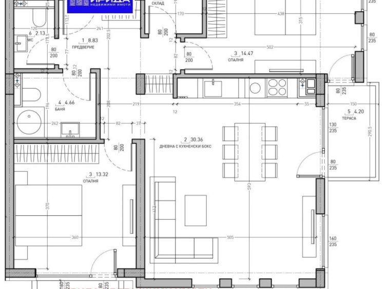 Тристаен апартамент в София, Малинова долина - 120 кв.м за 1774 €/кв.м - Снимка #1