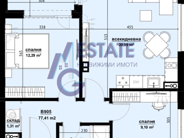Тристаен апартамент в Бургас, Изгрев - 78 кв.м за 1385 €/кв.м - Снимка #1