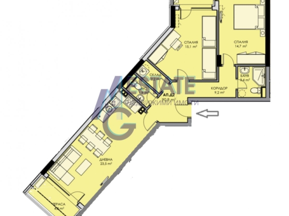 Тристаен апартамент в Бургас, Меден рудник - зона В - 106 кв.м за 792 €/кв.м - Снимка #1