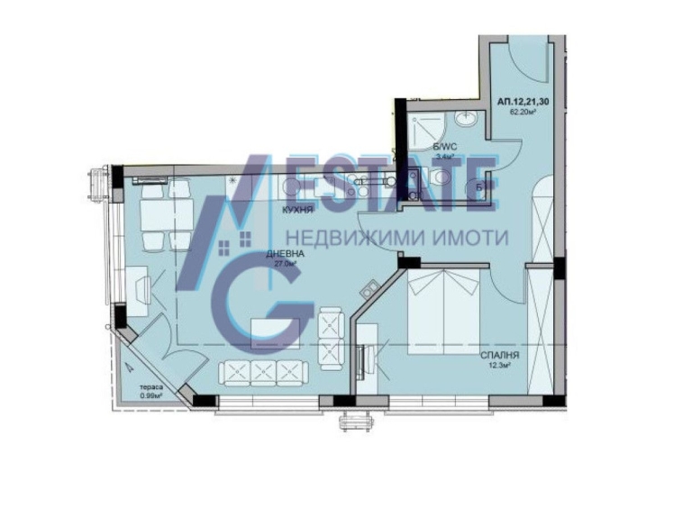 Двустаен апартамент в Бургас, Меден рудник - зона В - 80 кв.м за 748 €/кв.м - Снимка #1