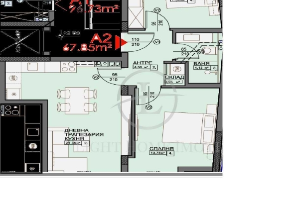 Тристаен апартамент в Пловдив, Кършияка - 84 кв.м за 2374 €/кв.м - Снимка #1