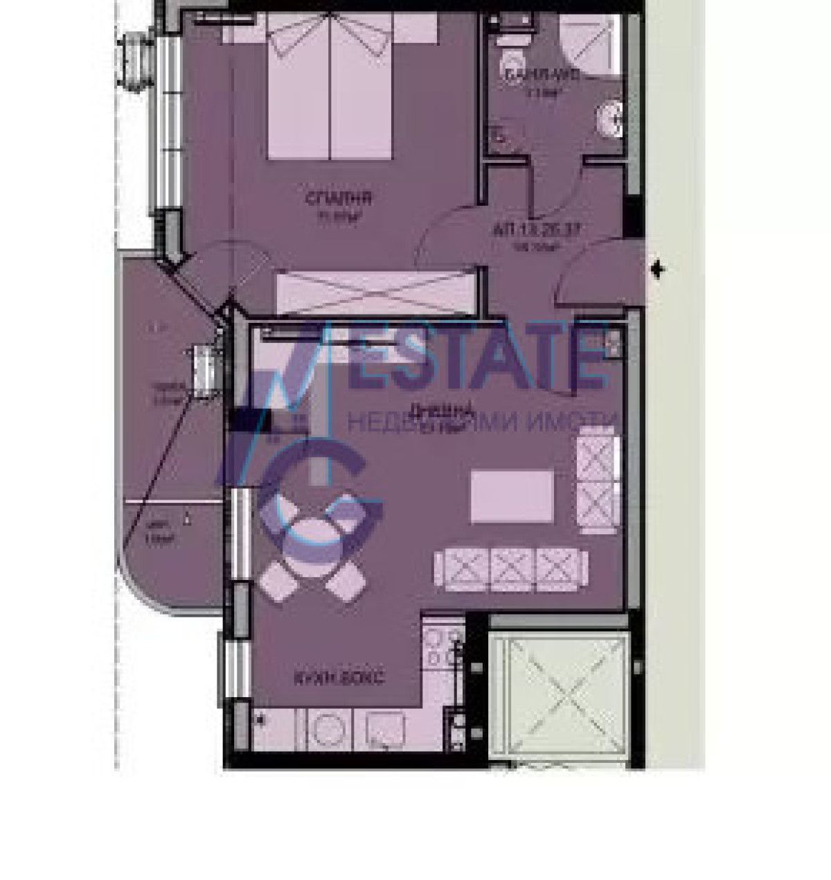 Двустаен апартамент в Бургас, Меден рудник - зона В - 75 кв.м за 750 €/кв.м - Снимка #1