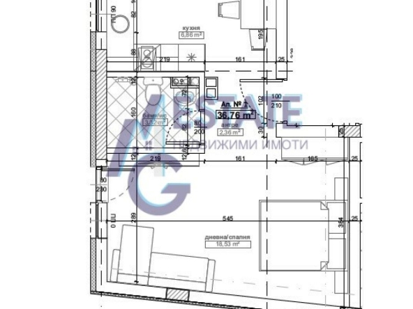 Едностаен апартамент в Китен - 37 кв.м за 1185 €/кв.м - Снимка #1