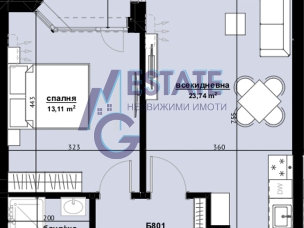 Двустаен апартамент в Бургас, Изгрев - 66 кв.м за 881 €/кв.м - Снимка #1
