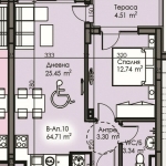 Двустаен апартамент в Бургас, Изгрев - 65 кв.м за 1195 €/кв.м - Снимка #1