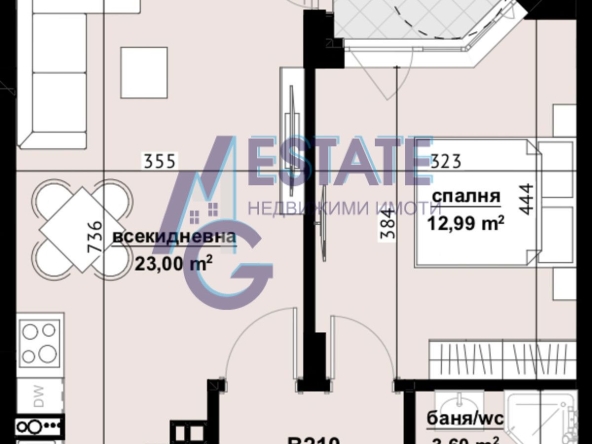 Двустаен апартамент в Бургас, Изгрев - 65 кв.м за 1477 €/кв.м - Снимка #1