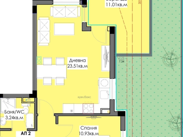 Двустаен апартамент в Бургас, Крайморие - 115 кв.м за 797 €/кв.м - Снимка #1