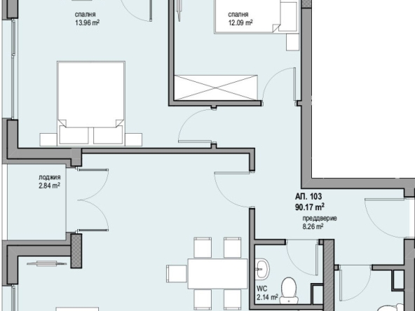 Тристаен апартамент в София, Люлин 8 - 108 кв.м за 1556 €/кв.м - Снимка #1