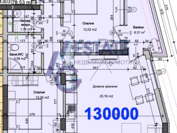 Тристаен апартамент в Бургас, Изгрев - 90 кв.м за 1445 €/кв.м - Снимка #1