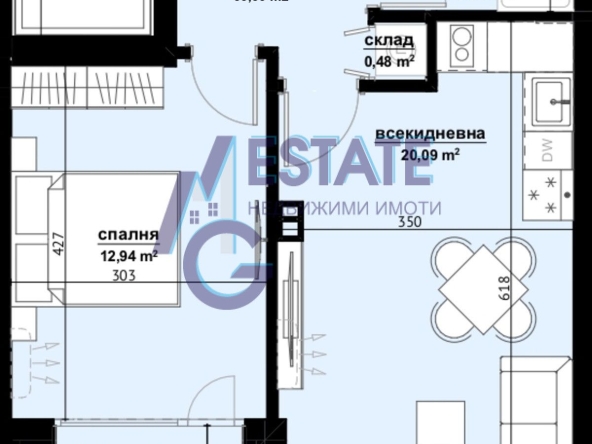 Двустаен апартамент в Бургас, Изгрев - 59 кв.м за 1509 €/кв.м - Снимка #1