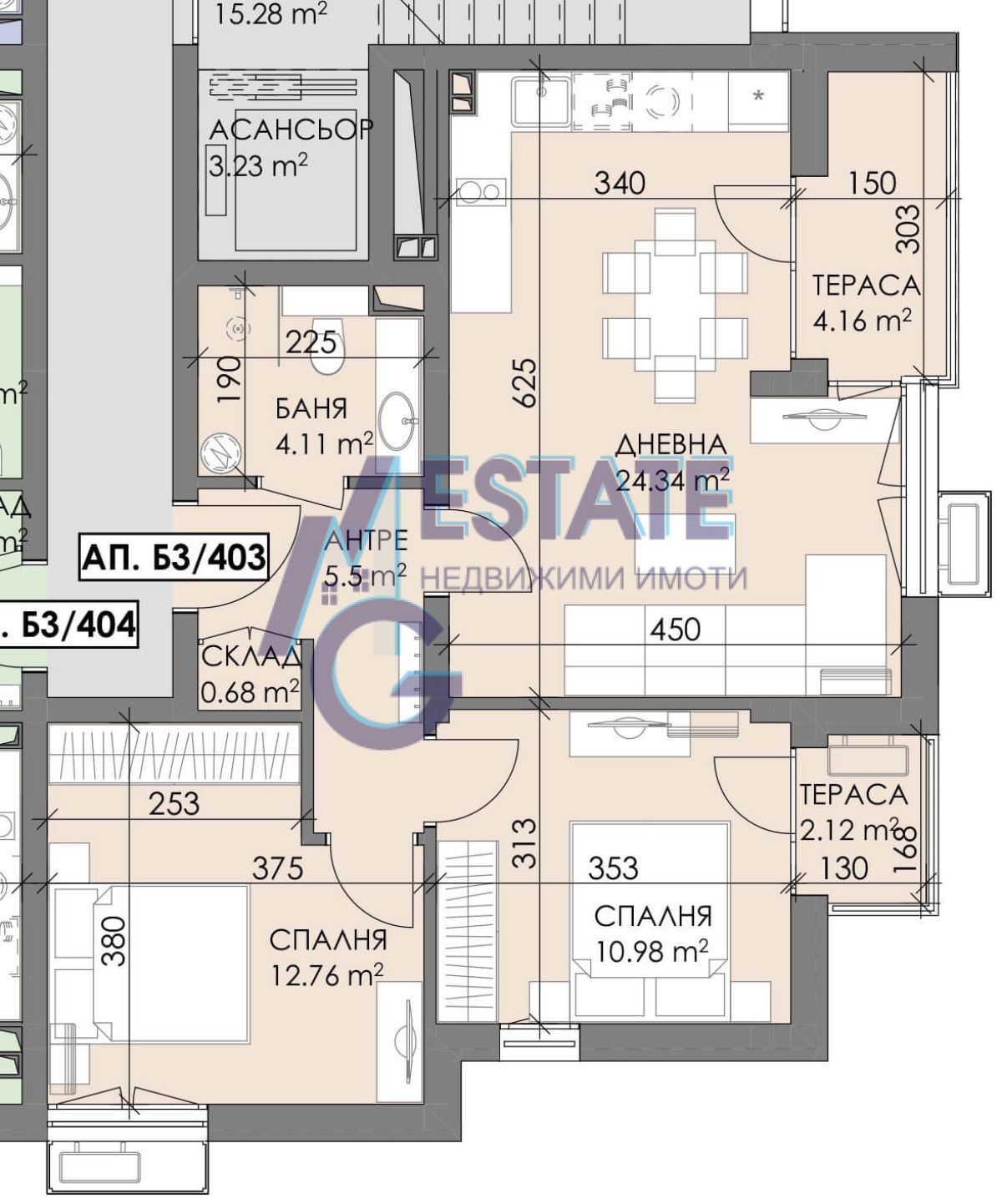 Тристаен апартамент в Бургас, Меден рудник - зона В - 90 кв.м за 850 €/кв.м - Снимка #1
