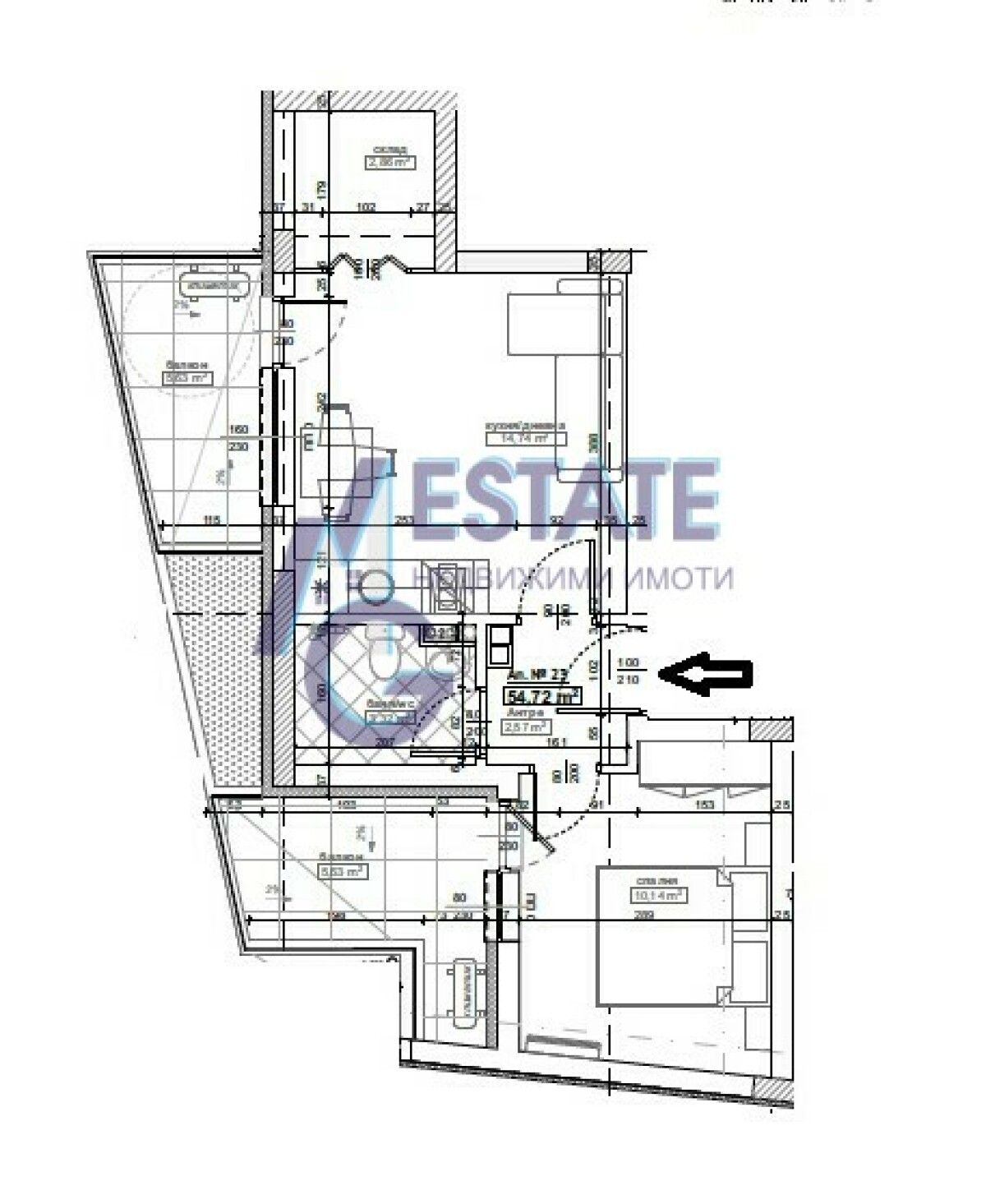 Двустаен апартамент в Китен - 65 кв.м за 1200 €/кв.м - Снимка #1