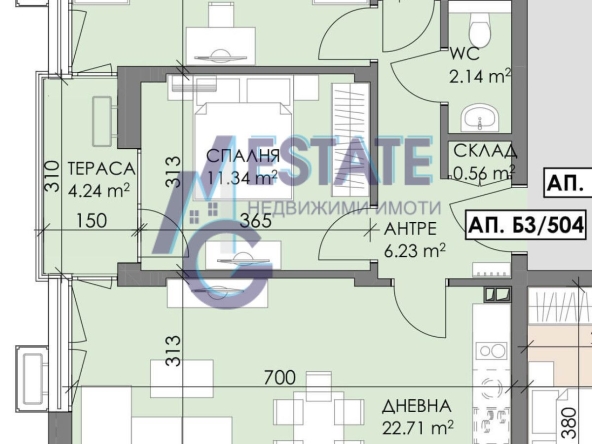 Тристаен апартамент в Бургас, Меден рудник - зона В - 89 кв.м за 854 €/кв.м - Снимка #1