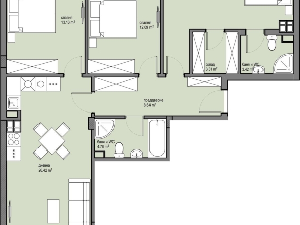 Многостаен апартамент в София, Красна поляна 2 - 135 кв.м за 1802 €/кв.м - Снимка #1