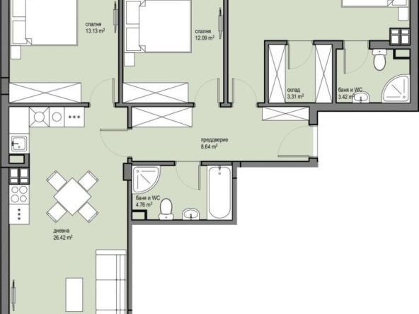 Многостаен апартамент в София, Красна поляна 2 - 135 кв.м за 1804 €/кв.м - Снимка #1