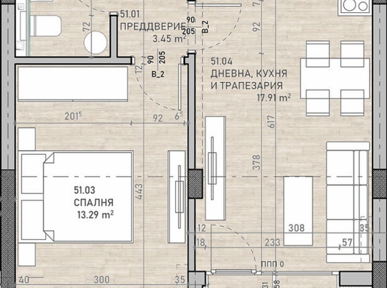 Двустаен апартамент в София, Сухата река - 66 кв.м за 1843 €/кв.м - Снимка #1