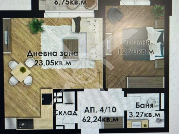 Дава се под наем Двустаен апартамент в Пловдив, Беломорски - 69 кв.м за 74150 € - Снимка #1