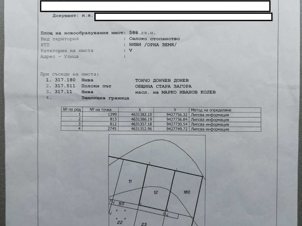 Парцел в с. Малка Верея, Област Стара Загора - 588 кв.м за 24 €/кв.м - Снимка #1