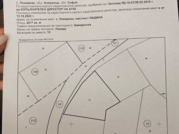 Парцел в с. Пожарево, Област София-област - 2017 кв.м за 29 €/кв.м - Снимка #1