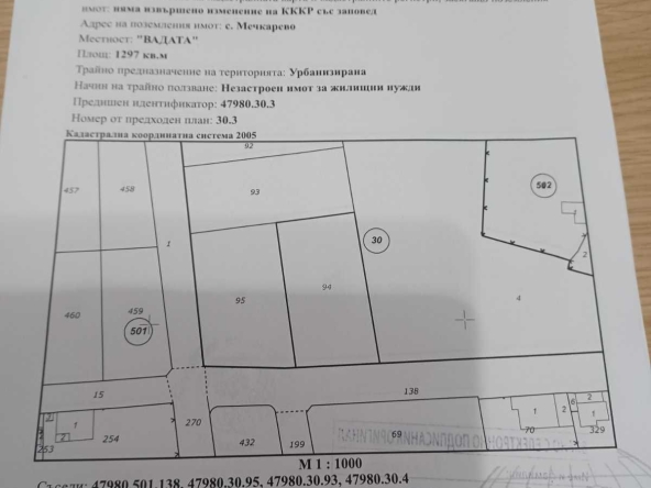 Парцел в с. Мечкарево, Област Сливен - 1297 кв.м за 9 €/кв.м - Снимка #1