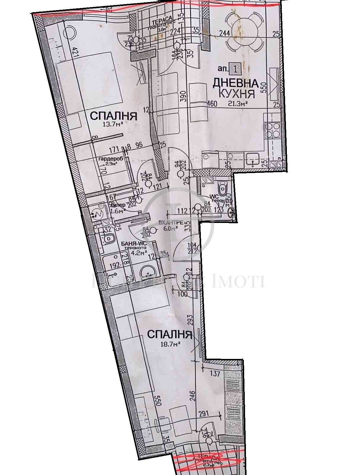 Тристаен апартамент в Пловдив, Център - 109 кв.м за 1729 €/кв.м - Снимка #1