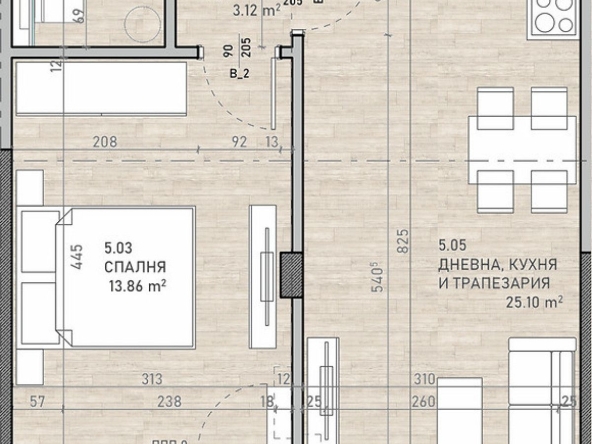 Двустаен апартамент в София, Сухата река - 74 кв.м за 1730 €/кв.м - Снимка #1