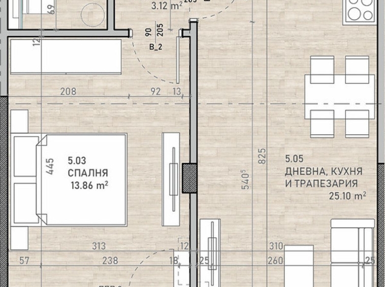 Двустаен апартамент в София, Сухата река - 74 кв.м за 1730 €/кв.м - Снимка #1