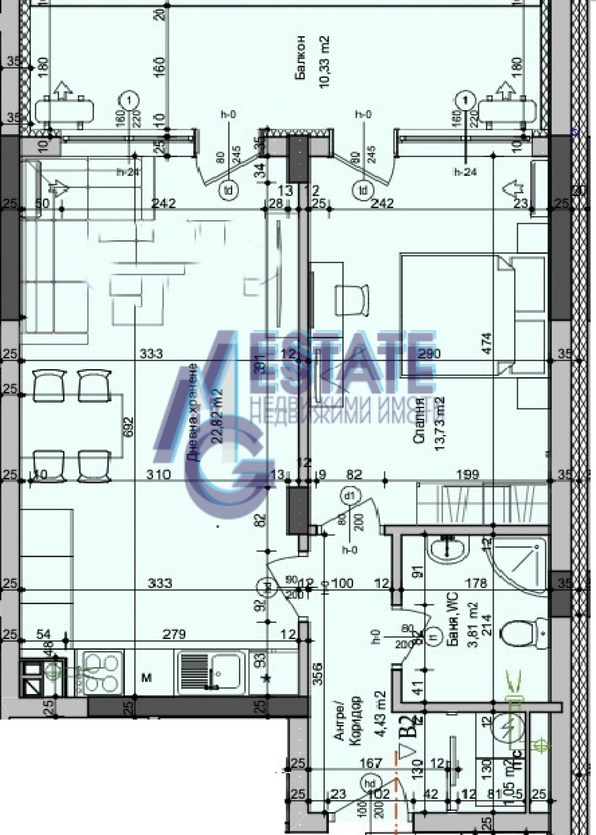 Двустаен апартамент в Бургас, Изгрев - 65 кв.м за 1339 €/кв.м - Снимка #1