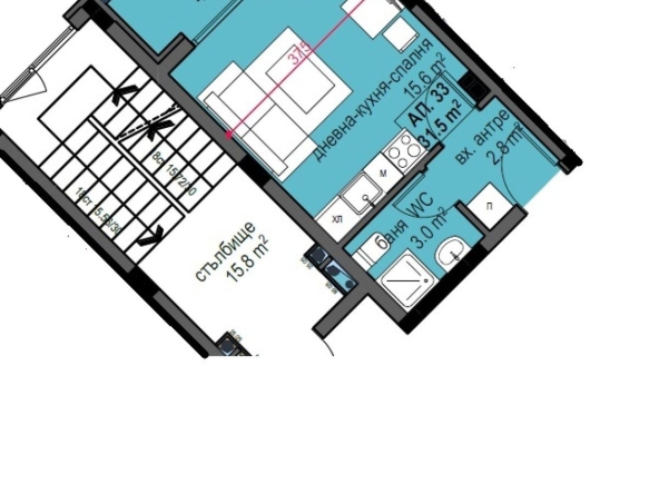 Едностаен апартамент в Приморско - 46 кв.м за 1141 €/кв.м - Снимка #1