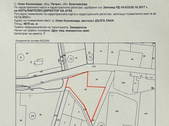 Парцел в с. Ново Кономлади, Област Благоевград - 4 кв.м за 7719 €/кв.м - Снимка #1