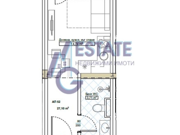 Едностаен апартамент в Китен - 36 кв.м за 1370 €/кв.м - Снимка #1