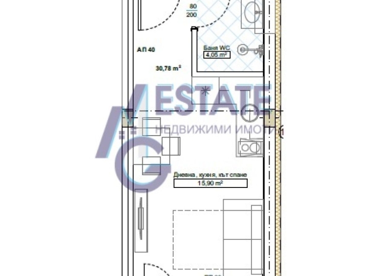 Едностаен апартамент в Китен - 40 кв.м за 1445 €/кв.м - Снимка #1