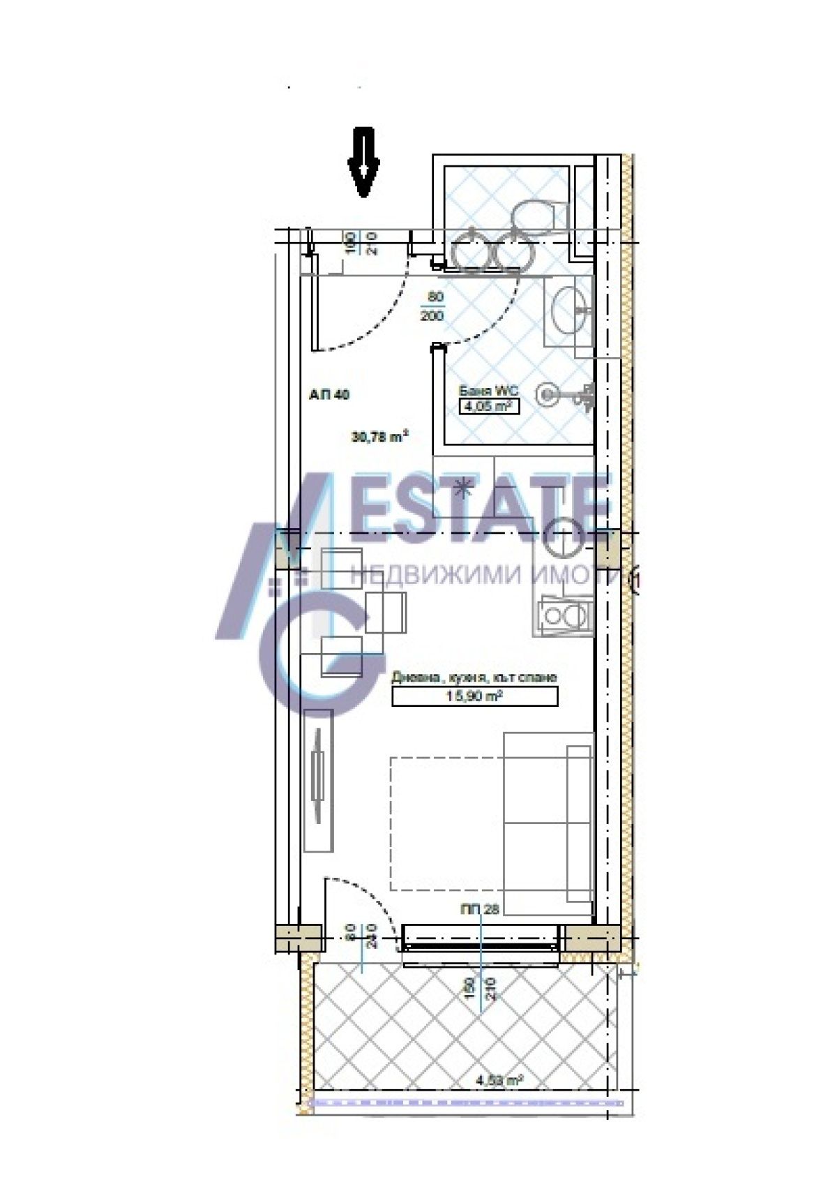Едностаен апартамент в Китен - 40 кв.м за 1445 €/кв.м - Снимка #1
