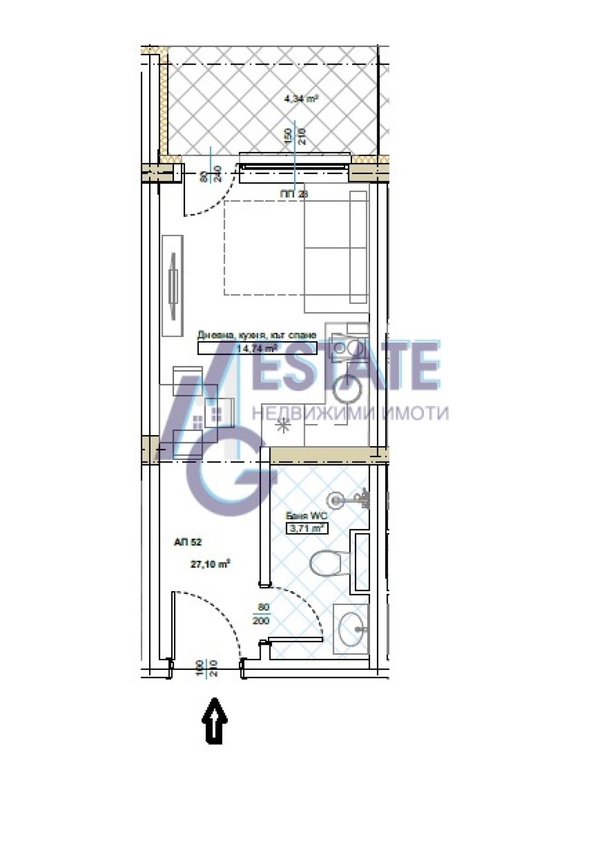 Едностаен апартамент в Китен - 36 кв.м за 1370 €/кв.м - Снимка #1