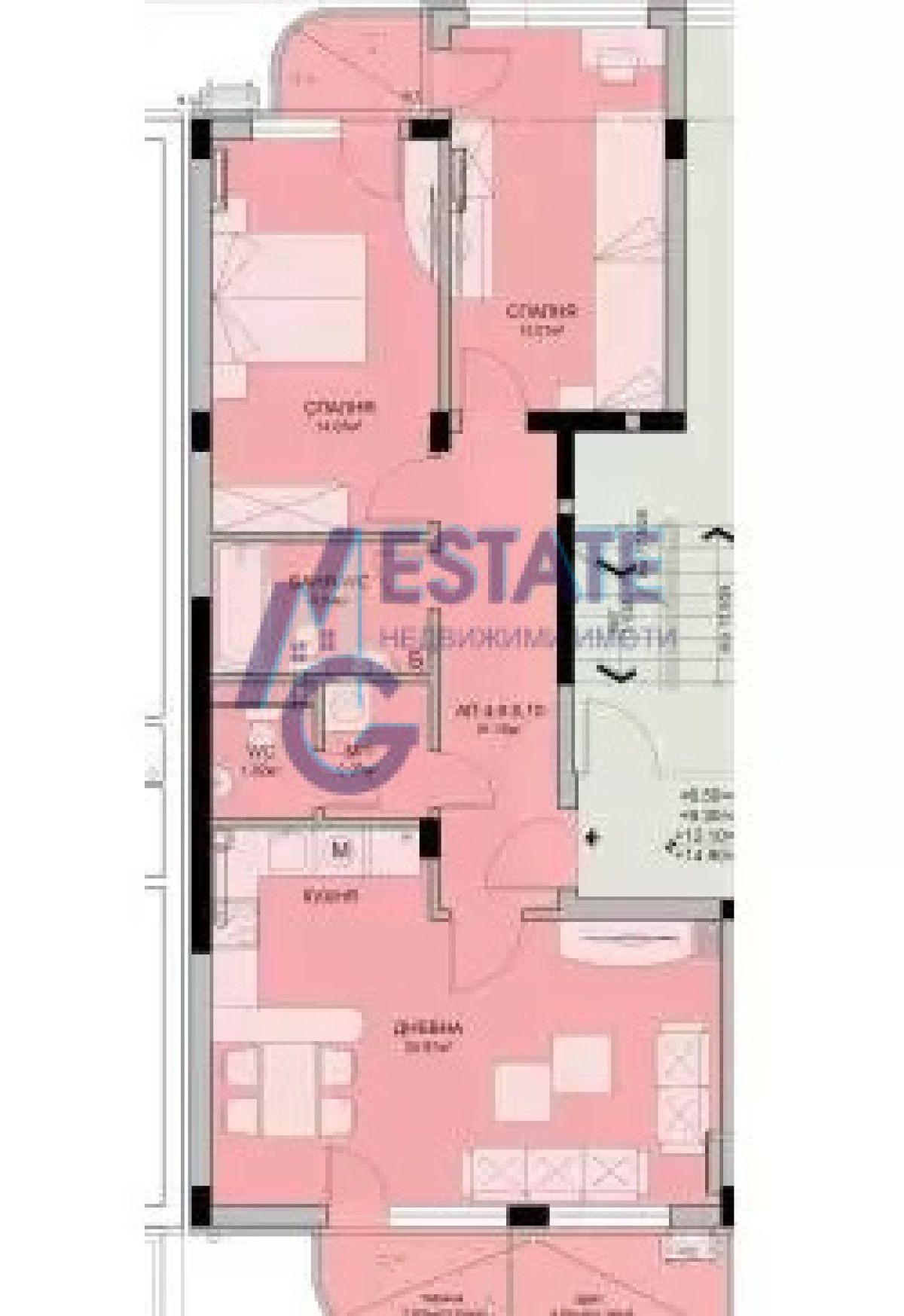 Тристаен апартамент в Бургас, Меден рудник - зона В - 115 кв.м за 753 €/кв.м - Снимка #1