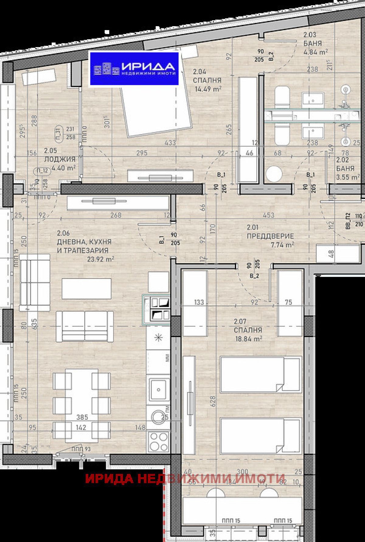 Тристаен апартамент в София, Сухата река - 114 кв.м за 1825 €/кв.м - Снимка #1