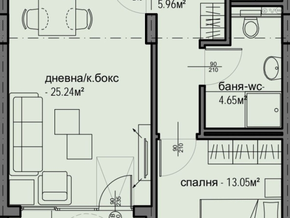 Двустаен апартамент в София, Люлин 5 - 73 кв.м за 1290 €/кв.м - Снимка #1