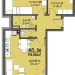 Тристаен апартамент в Бургас, Меден рудник - зона В - 96 кв.м за 983 €/кв.м - Снимка #1