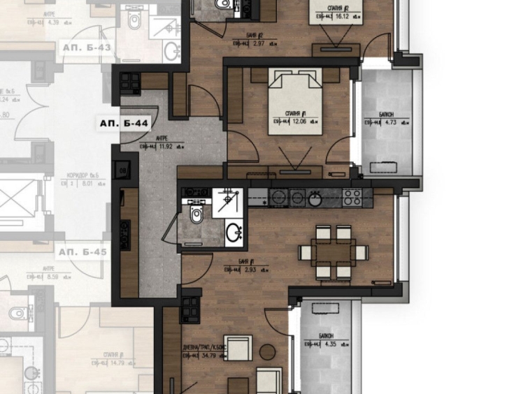 Тристаен апартамент в София, Младост 1 - 132 кв.м за 2508 €/кв.м - Снимка #1